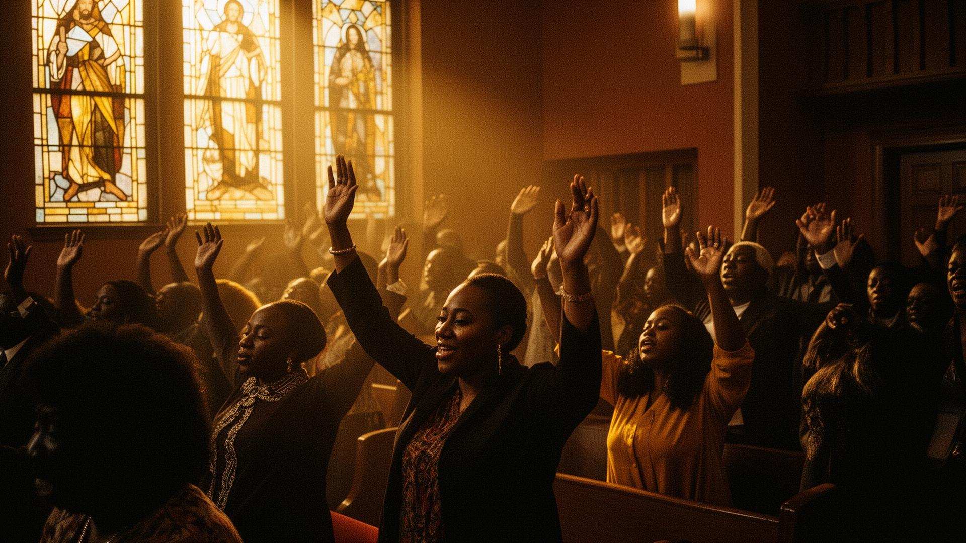 A spiritual community gathered in worship
